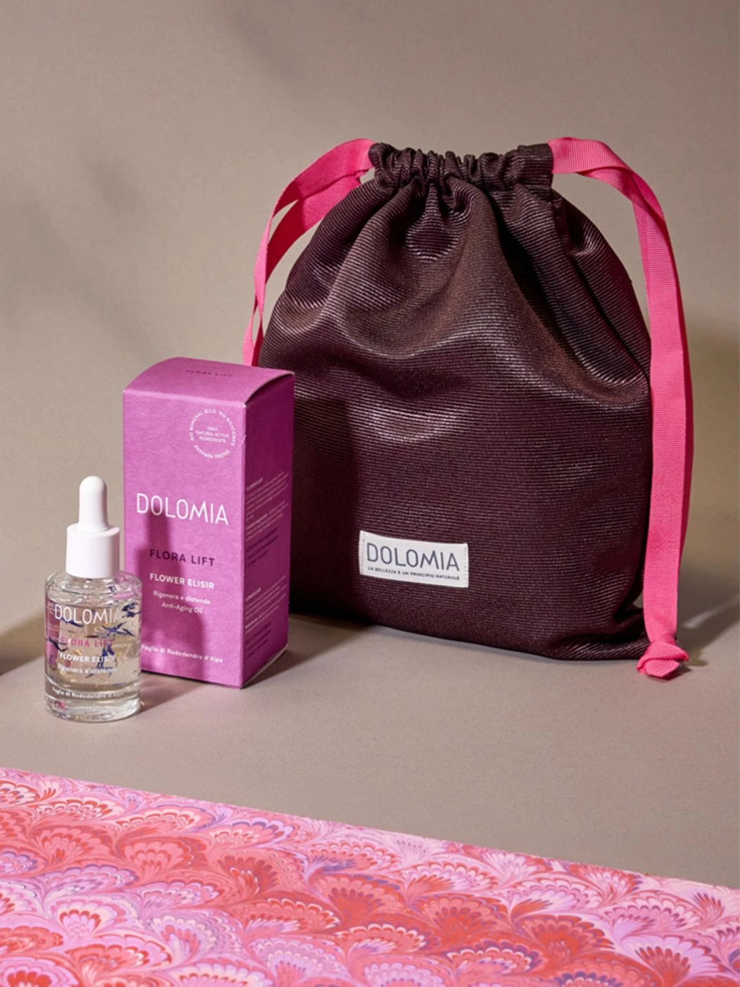 dust bag in tessuto rosa tinta unita sostenibile