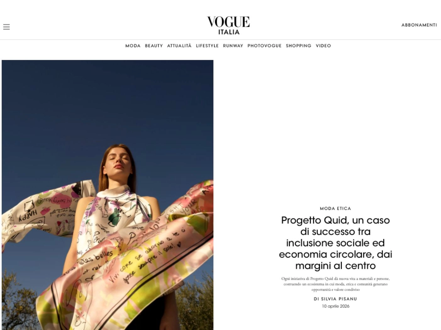 Progetto Quid su Vogue Italia