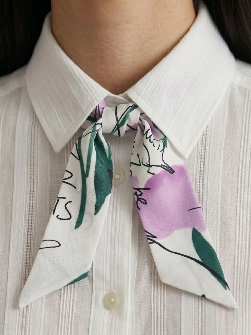 Twilly in 100% Seta Arwen stampa figurativa