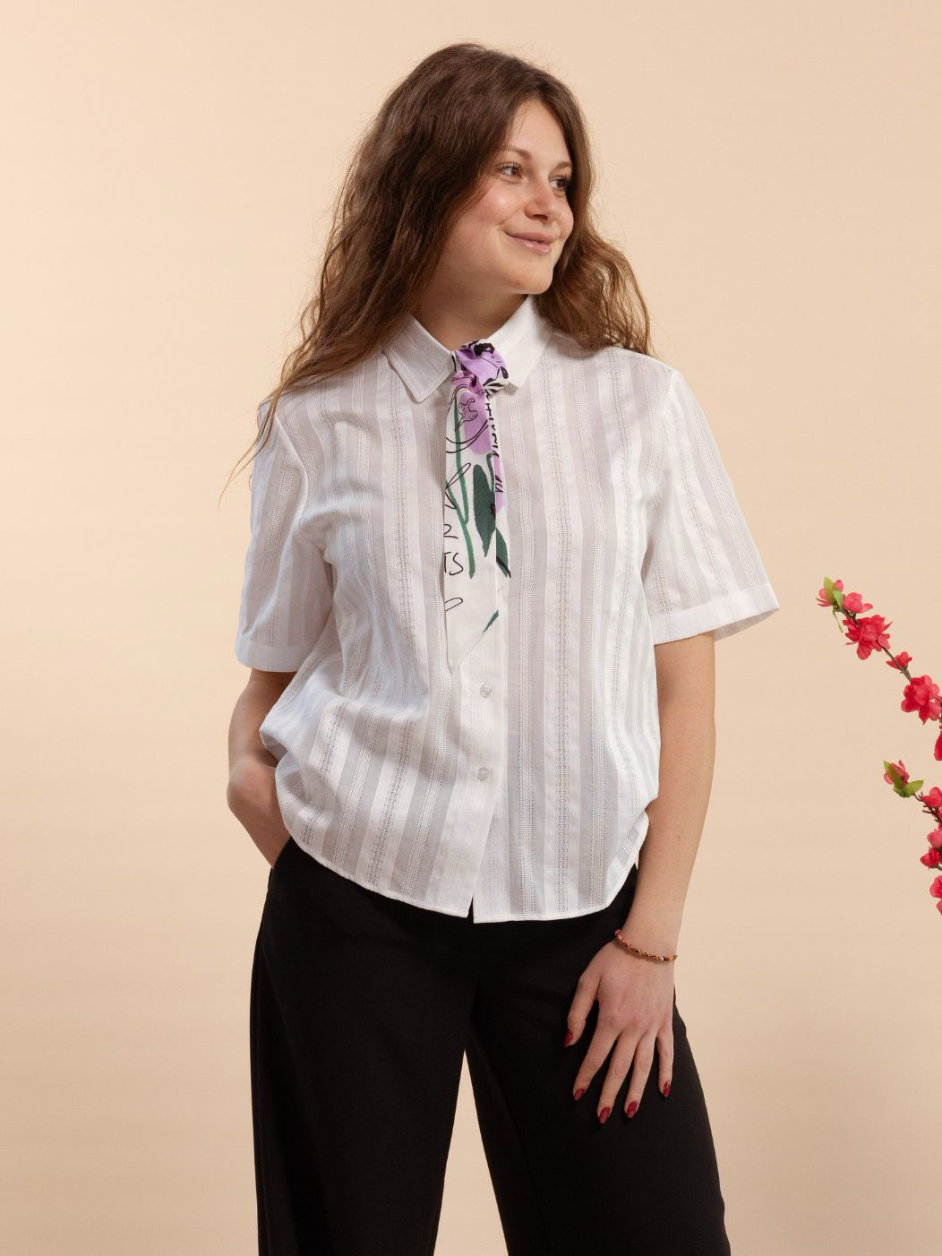 Camicia Beatrice in cotone ricamato